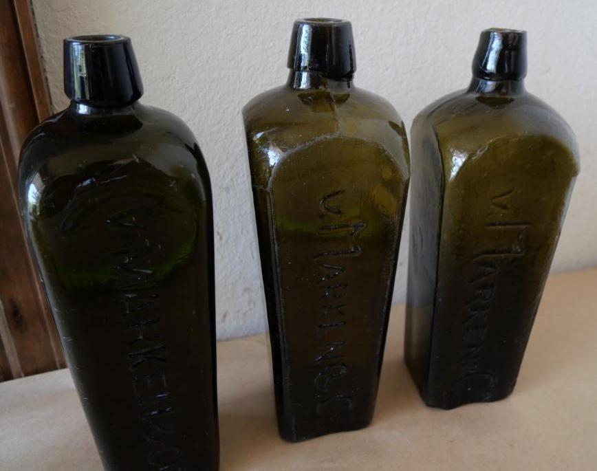 Three Rare V Marken & Co Case Gin Bottles