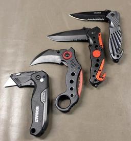 Four Large Folding Knives