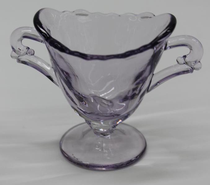 Three-Piece Tea Accessory Dishes in Purple-Tinted Glass