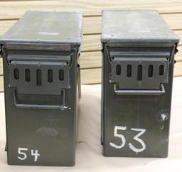 Three Large Metal Military Ammo Cans