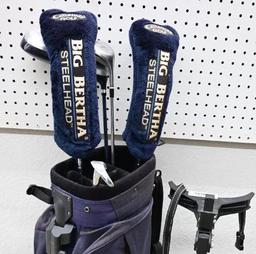 RH Golf Clubs with Taylormade Bag & Intech Cart