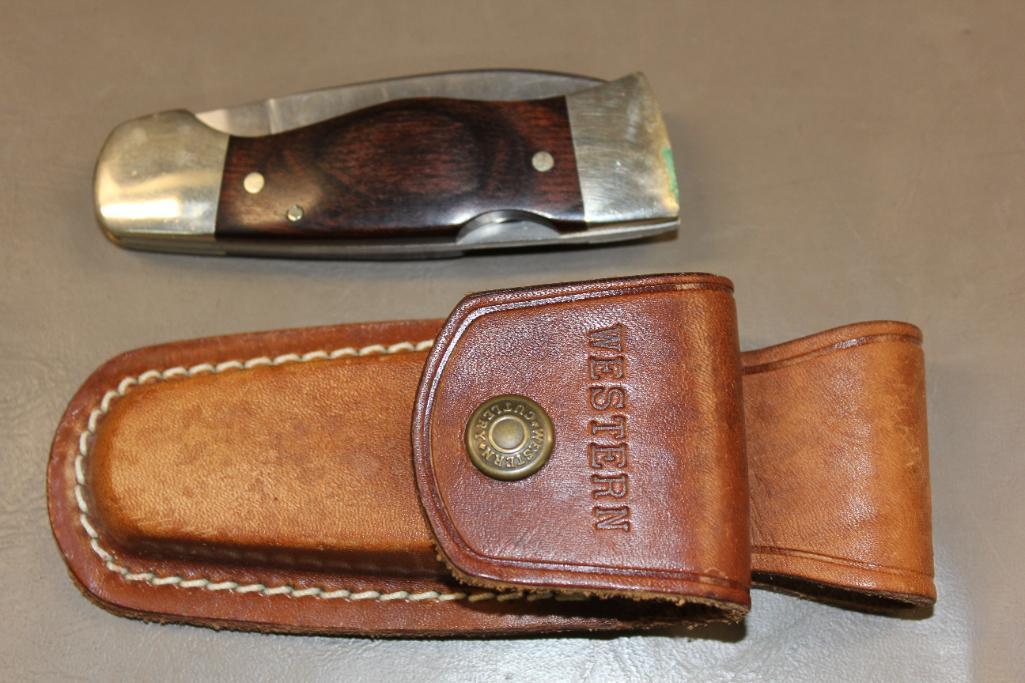 Excellent Western Folding Knife S-532 and Sheath
