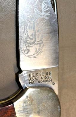 Excellent Western Folding Knife S-532 and Sheath