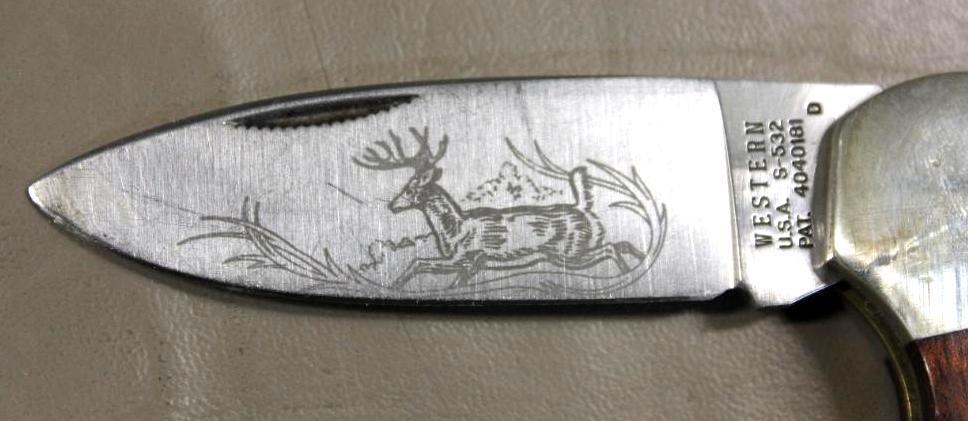 Excellent Western Folding Knife S-532 and Sheath
