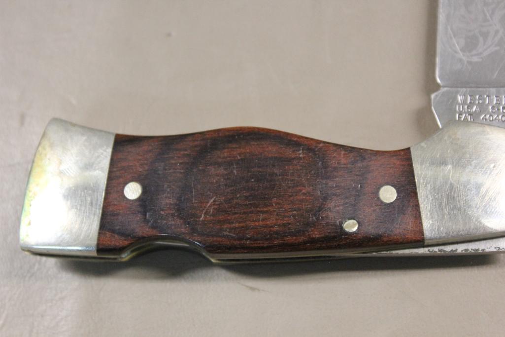 Excellent Western Folding Knife S-532 and Sheath