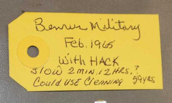 Benrus Military Watch Dated Feb 1965