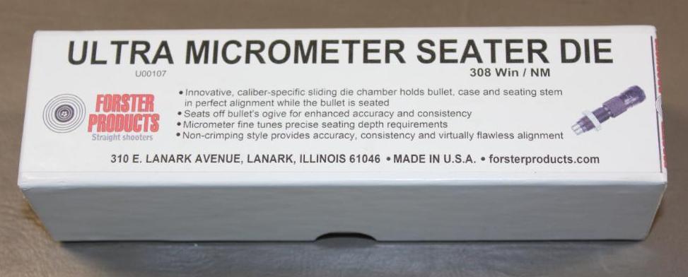 Forster Ultra Micrometer Seater Die 308 Win/NM New in Box