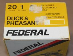 25 Cartridges Federal 20 Gauge 6 Shot Shotgun Ammunition