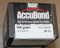 Box of 50 Nosler AccuBond 30 Cal High Performance Spitzer Bullets for Reloading