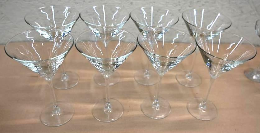 Eight Martini Glasses & Eight Margarita Glasses