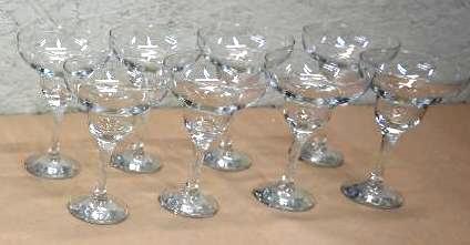 Eight Martini Glasses & Eight Margarita Glasses