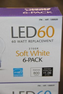 Three Boxes of 6 Enhance LED60 Light Bulbs