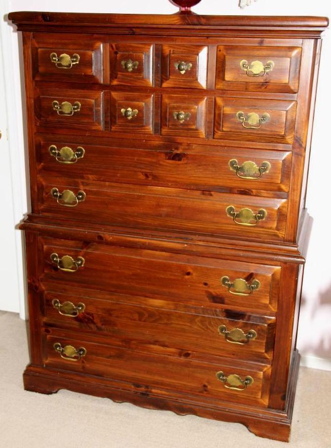 Gorgeous Set with Wood Dresser and Night Stands by Link Taylor with Lamps and Mattress Set