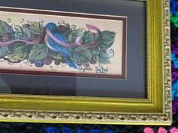 Two Framed Floral Art Prints