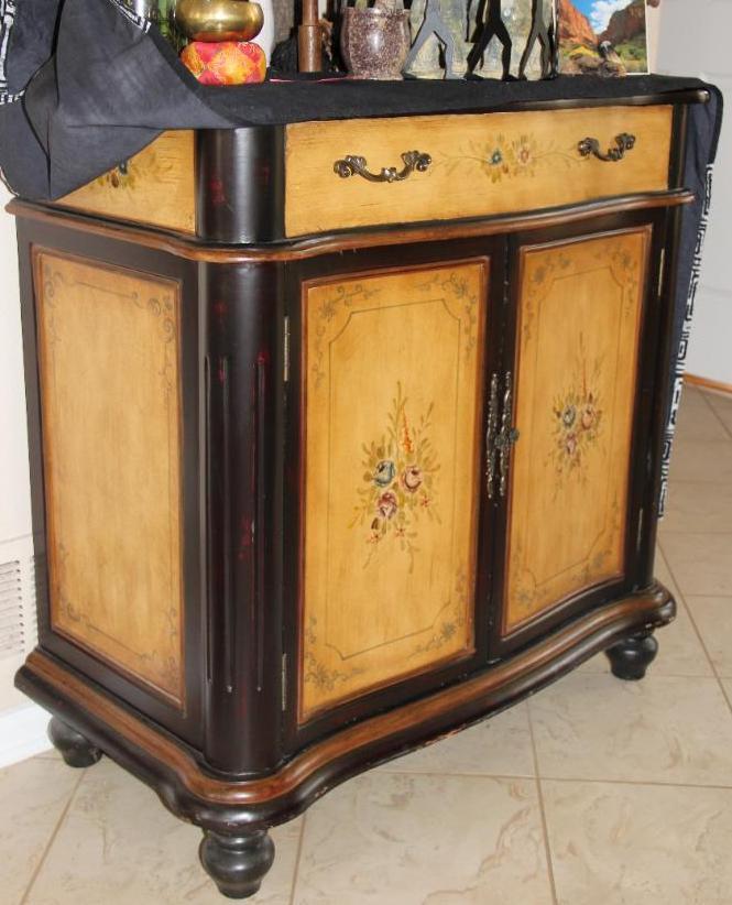 Beautiful Hand-Painted Wood Cabinet