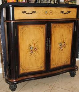 Beautiful Hand-Painted Wood Cabinet