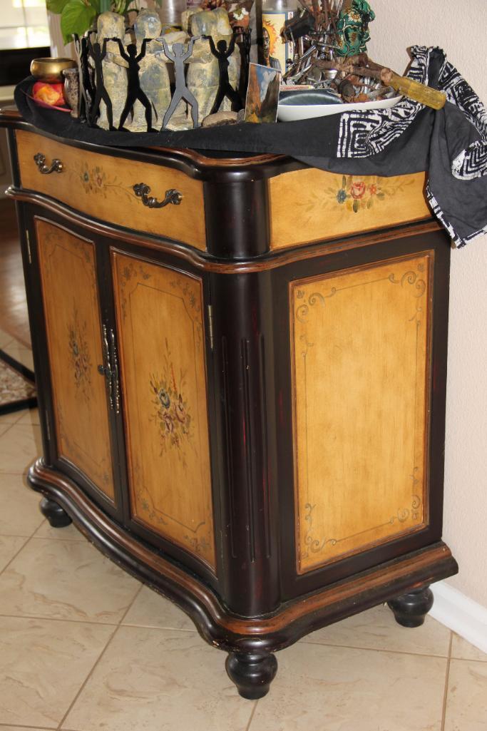 Beautiful Hand-Painted Wood Cabinet