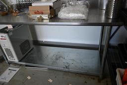 72"x 30"x 34.5" Stainless Steel Table with Backsplash