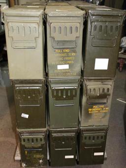 Three 20mm Rocket Box Ammo Cans