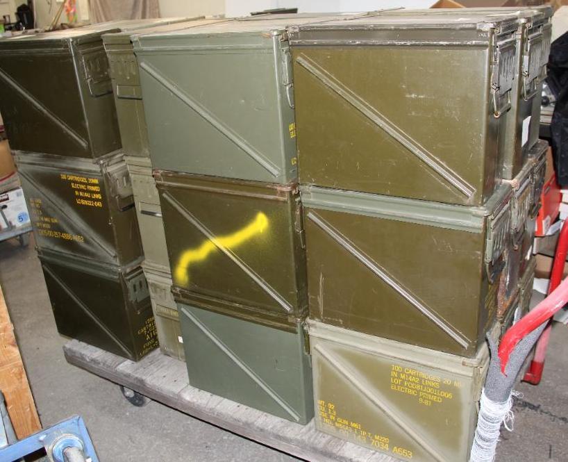 Three 20mm Rocket Box Ammo Cans