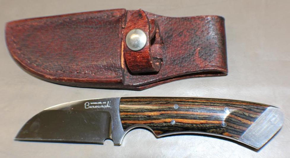 Beautiful Tom Barminksi Custom Knife in Pristine Condition with Sheath