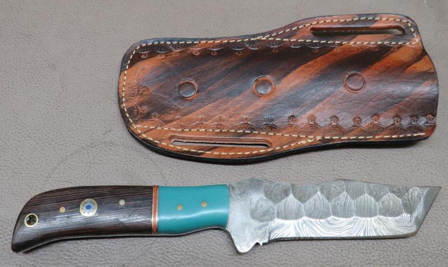 Custom Damascus Patter Tanto Style Tactical Knife