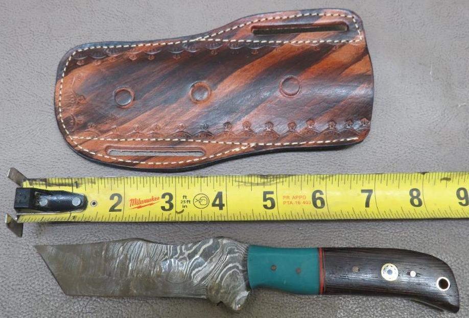 Custom Damascus Patter Tanto Style Tactical Knife