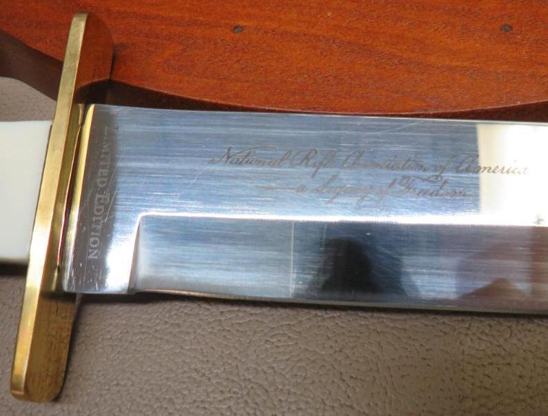NRA Limited Edition Bowie Knife with Display Plaque