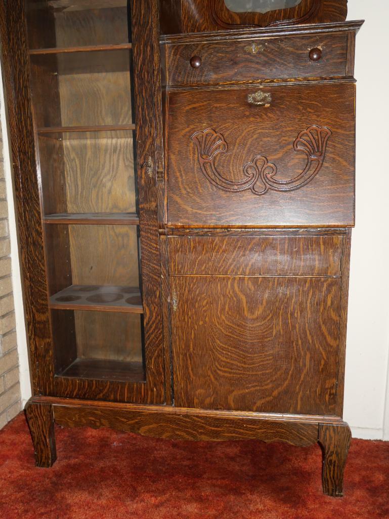 Gorgeous Carved Antique Secretary