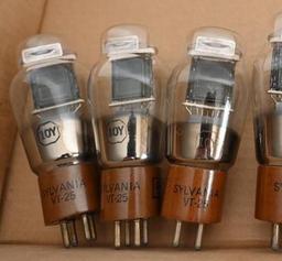 Seven Sylvania VT-25 Radio Tubes