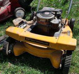 Three Lawn Mowers & Two Spreaders