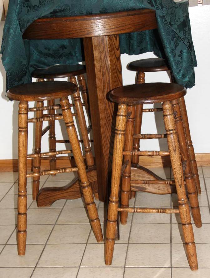 Tall Round Table and Stools