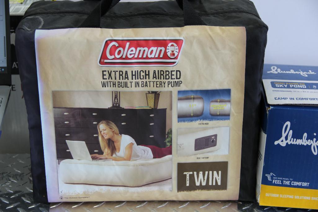 Coleman Extra High Airbed and Slumberjack Mummy Sleeping Bag
