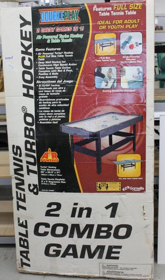 Double Play Full-Size Table Tennis/Turbo Hockey Table