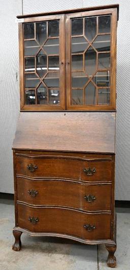 Serpentine Drop Front Antique Secretary