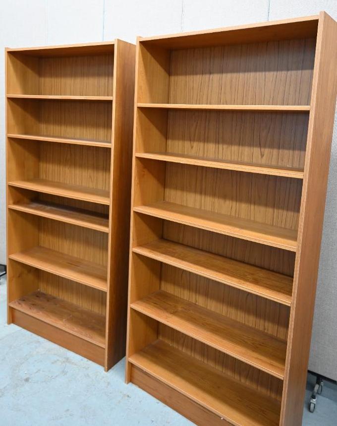 Two Pretty 35x11x75" Danish Style Book Shelves