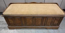 Lane Upholstered Top Cedar Lines Trunk