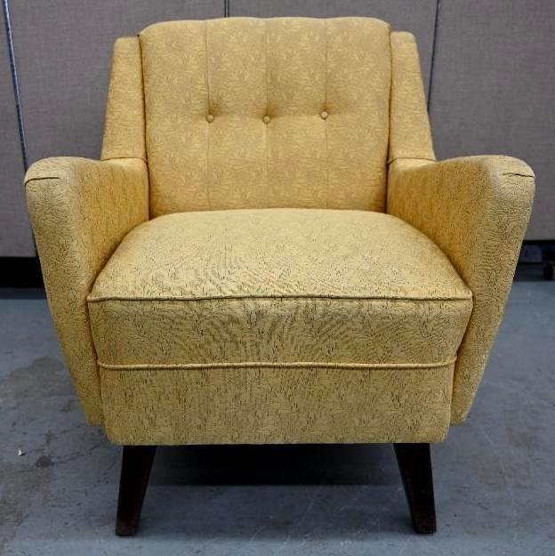 Yellow Upholstered Mid Century Chair