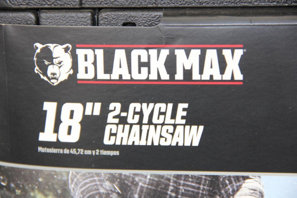 New Black Max 18" Two-Cycle Chainsaw in Case