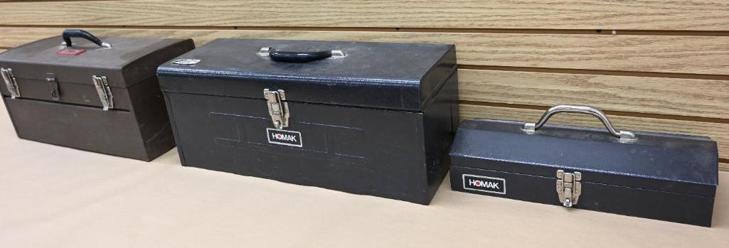 Three Metal Tool Boxes