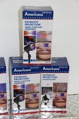 6 Boxes Americana Patriotic Projection Whirl-a-Motion Fireworks