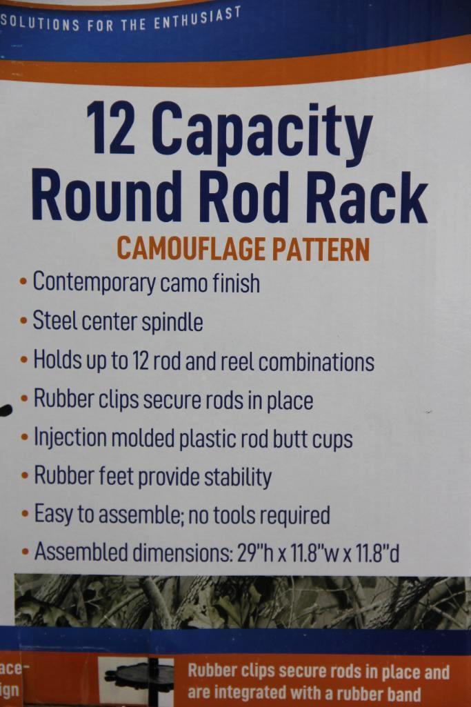 Case of 4 Organized Fishing Camo Round Rod Racks