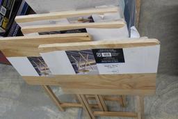 Four New Folding Wood Tray Tables