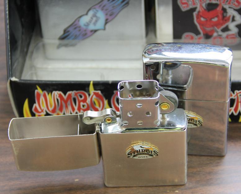 4 Collectible Sturgis Jumbo Oil Lighters