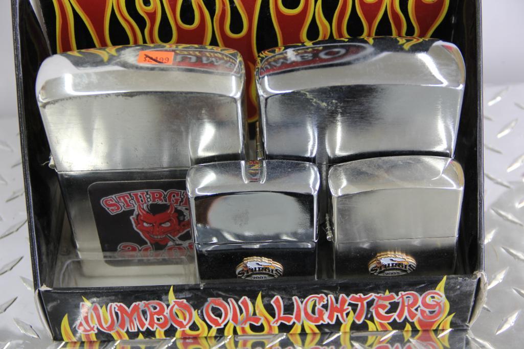 4 Collectible Sturgis Jumbo Oil Lighters