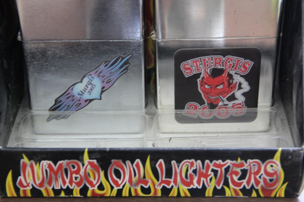 4 Collectible Sturgis Jumbo Oil Lighters