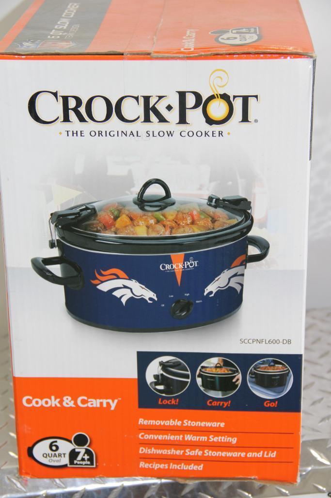 Copper Chef 12" Electric Skillet and 6 Qt. Broncos Crock Pot