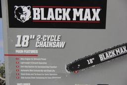 New Black Max 18" Two-Cycle Chainsaw in Case