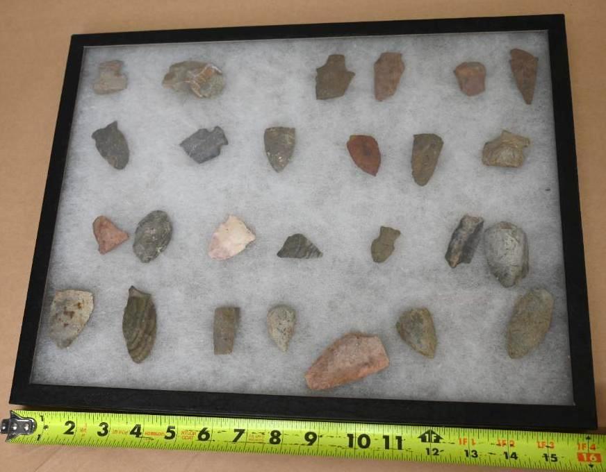 Twenty Seven Arrowheads in Display Box