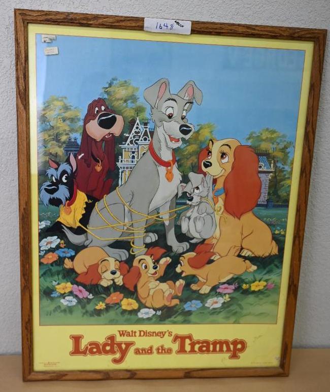 1955 Walt Disney's Lady and the Tramp Framed Poster